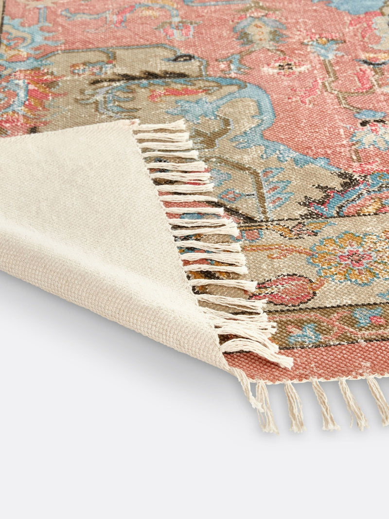 La Redoute Lexy multicolour vintage style cotton rug 200x290cm, imported from the UK