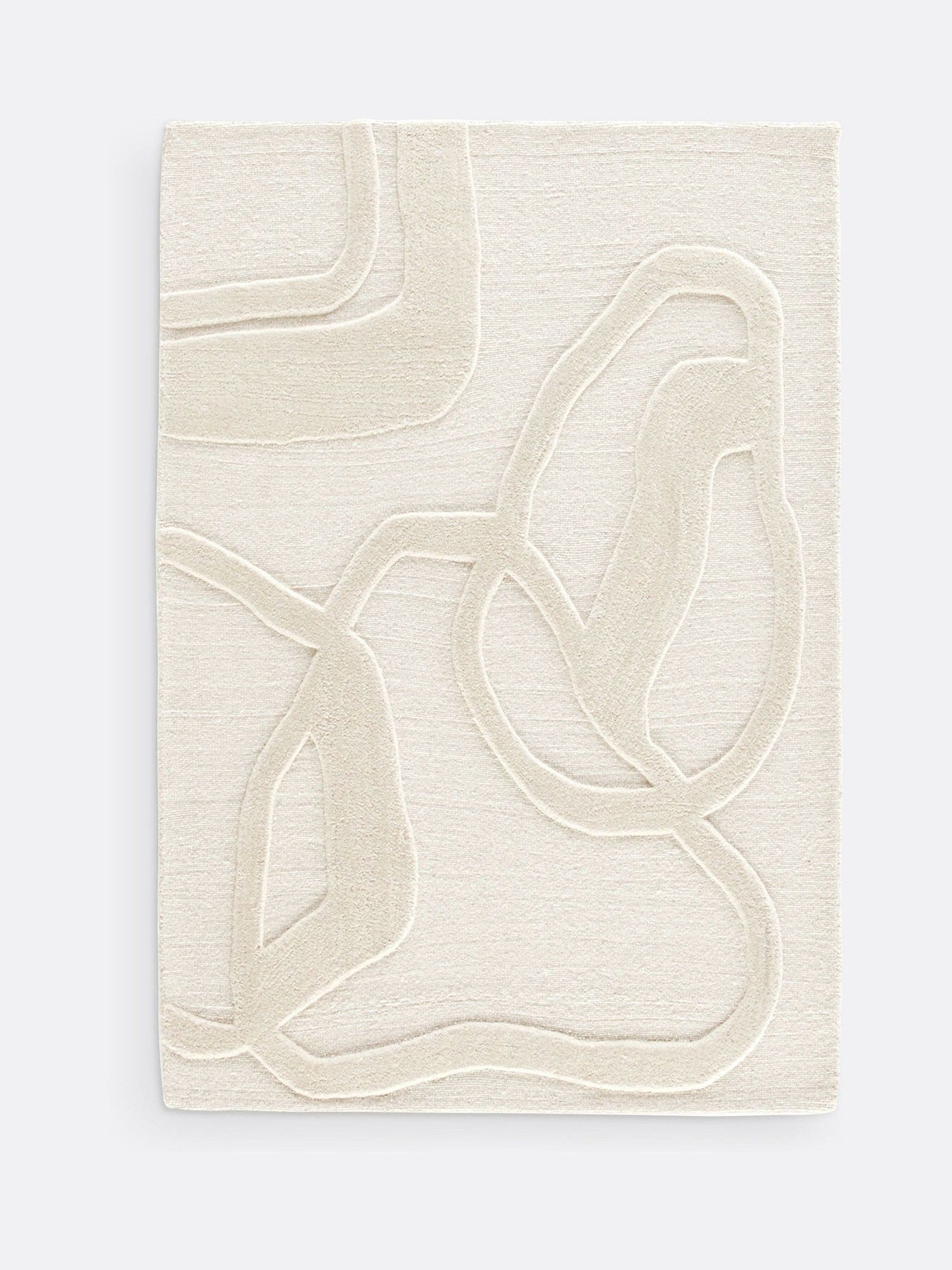 La Redoute wool rug ecru abstract 200x290cm, UK version
