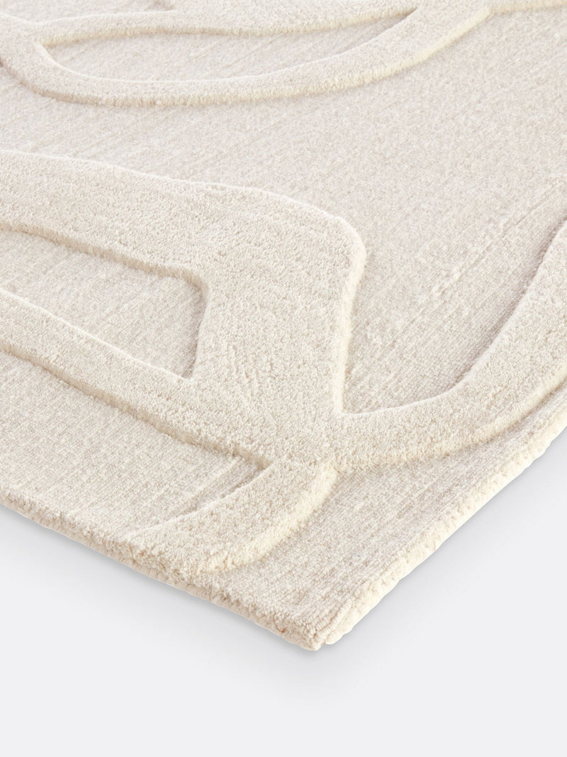La Redoute wool rug ecru abstract 200x290cm, UK version