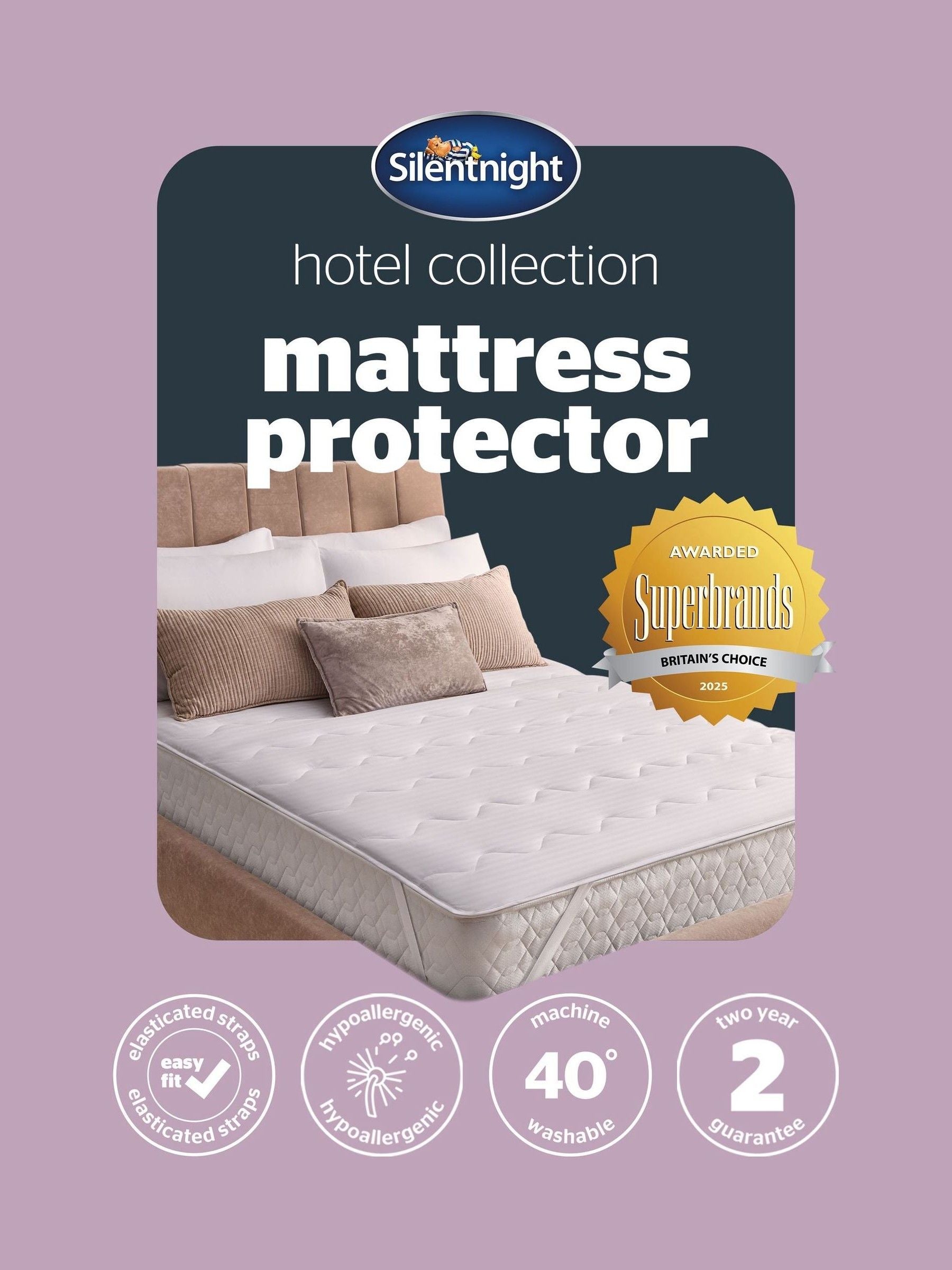 Silentnight Hotel Collection white mattress protector, imported from the UK