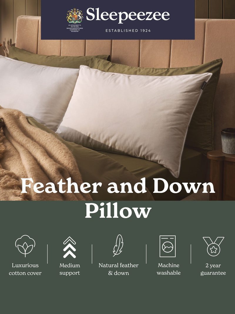 Sleepeezee feather down pillow, UK version