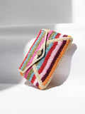 Dune London red essentials clutch bag, raffia construction - British product