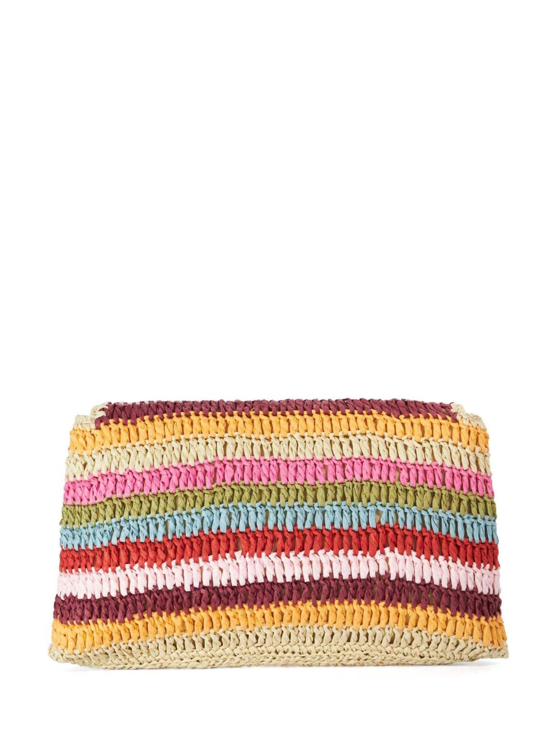Dune London red essentials clutch bag, raffia construction - British product