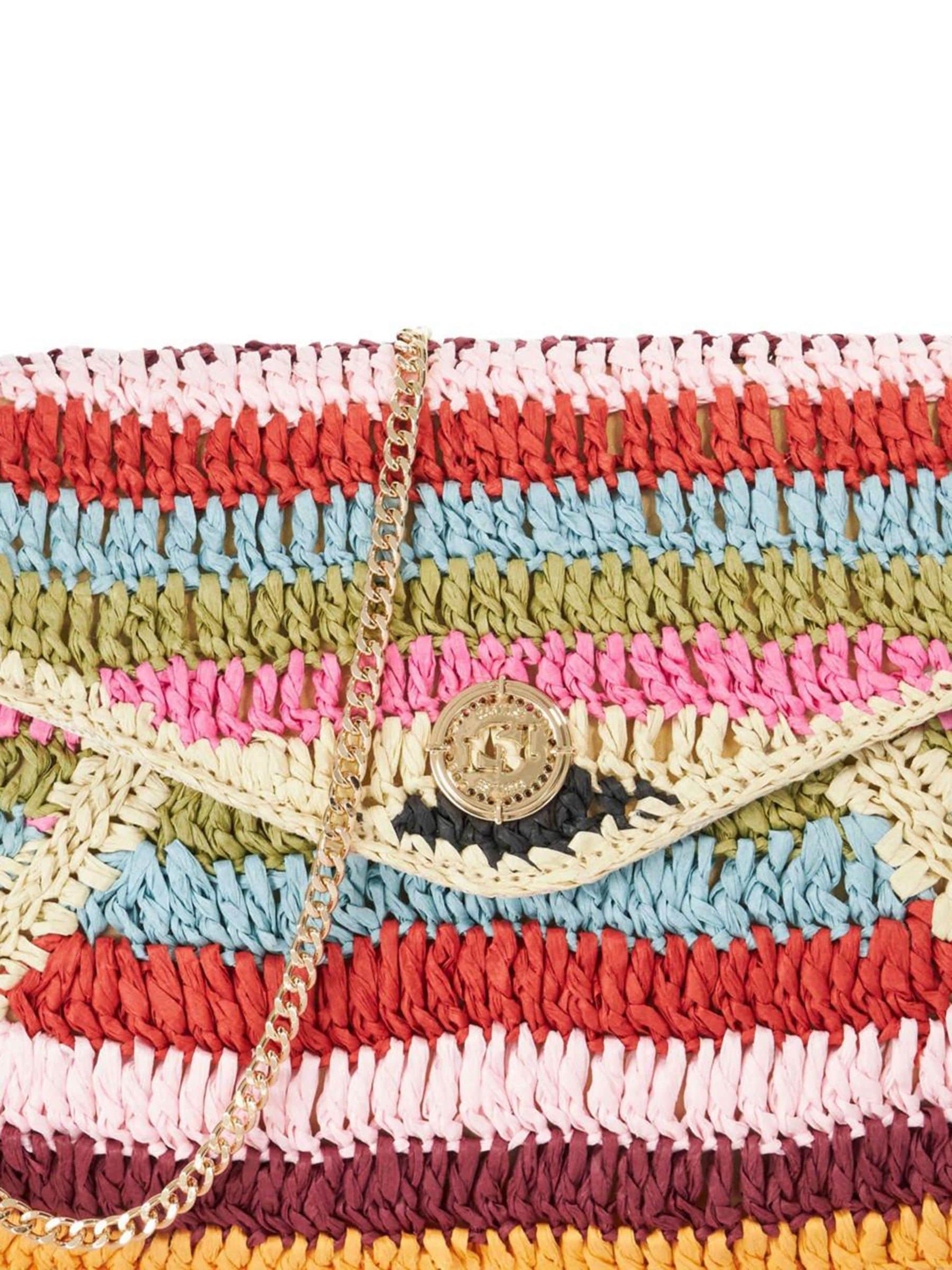 Dune London red essentials clutch bag, raffia construction - British product