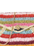 Dune London red essentials clutch bag, raffia construction - British product