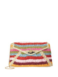 Dune London red essentials clutch bag, raffia construction - British product