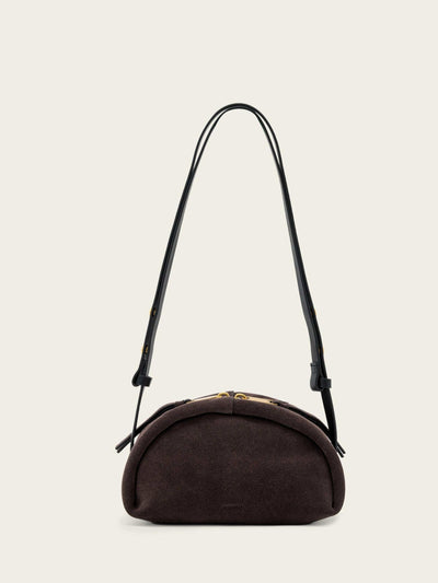 Next AllSaints Brown Rosalie Suede Cross-Body Bag- Buy online at McGrocer