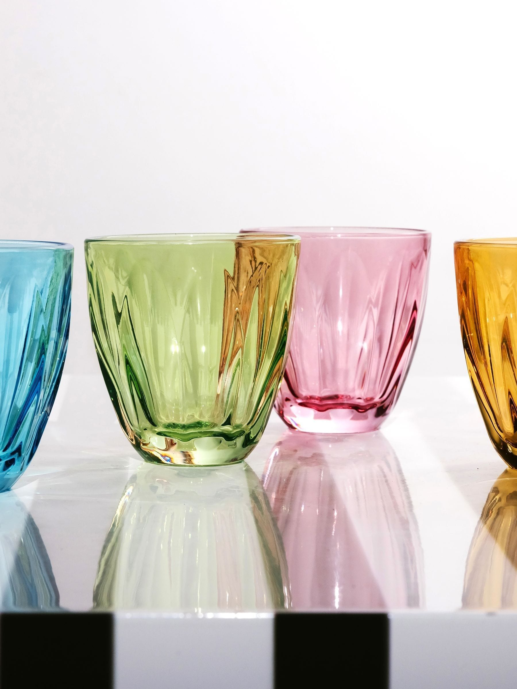 La Rochère set of 4 mixed colour Lily tumblers 25cl (British brand)