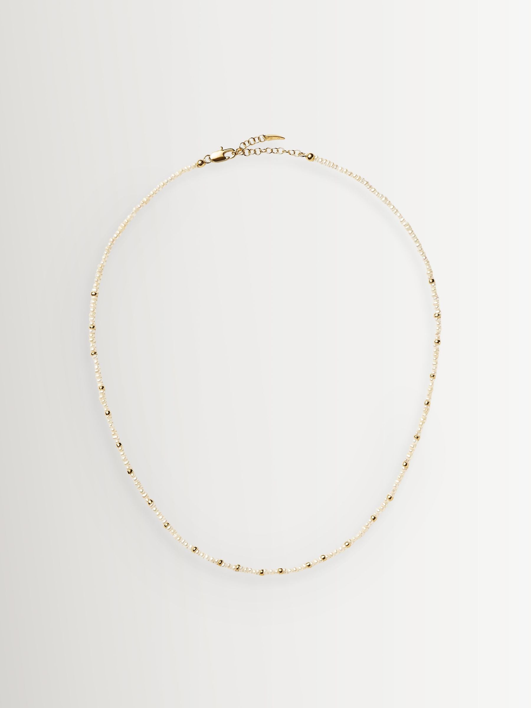 Missoma gold tone micro pearl beaded necklace - British product