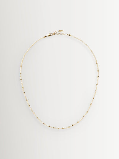 Next Missoma Gold Tone Micro Pearl Beaded Necklace 45cm- Buy online at McGrocer