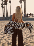 SlowTide Green Sun Dazed Cotton Artistic Beach Towel, 30 x 60 in