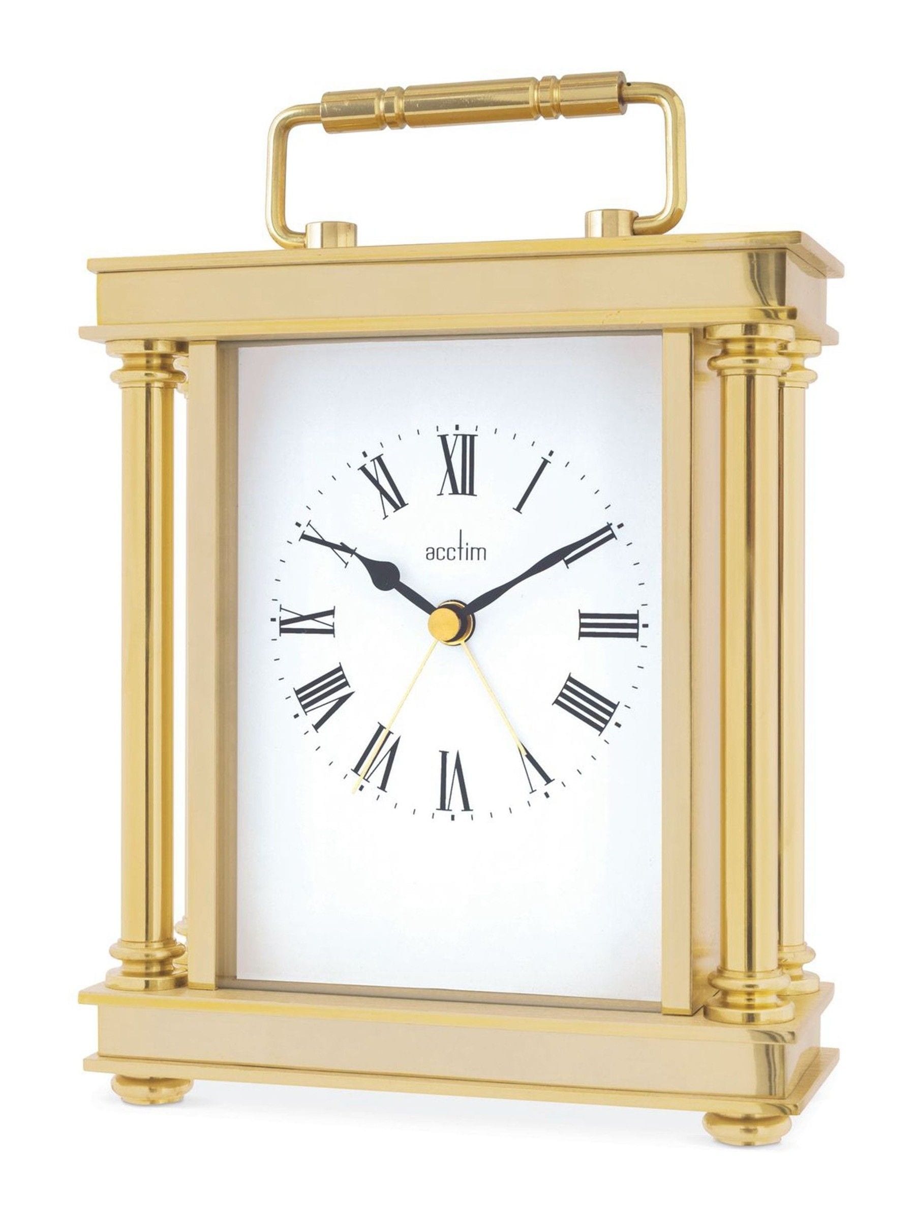 Acctim gold tone Marlow carriage clock, imported from the UK
