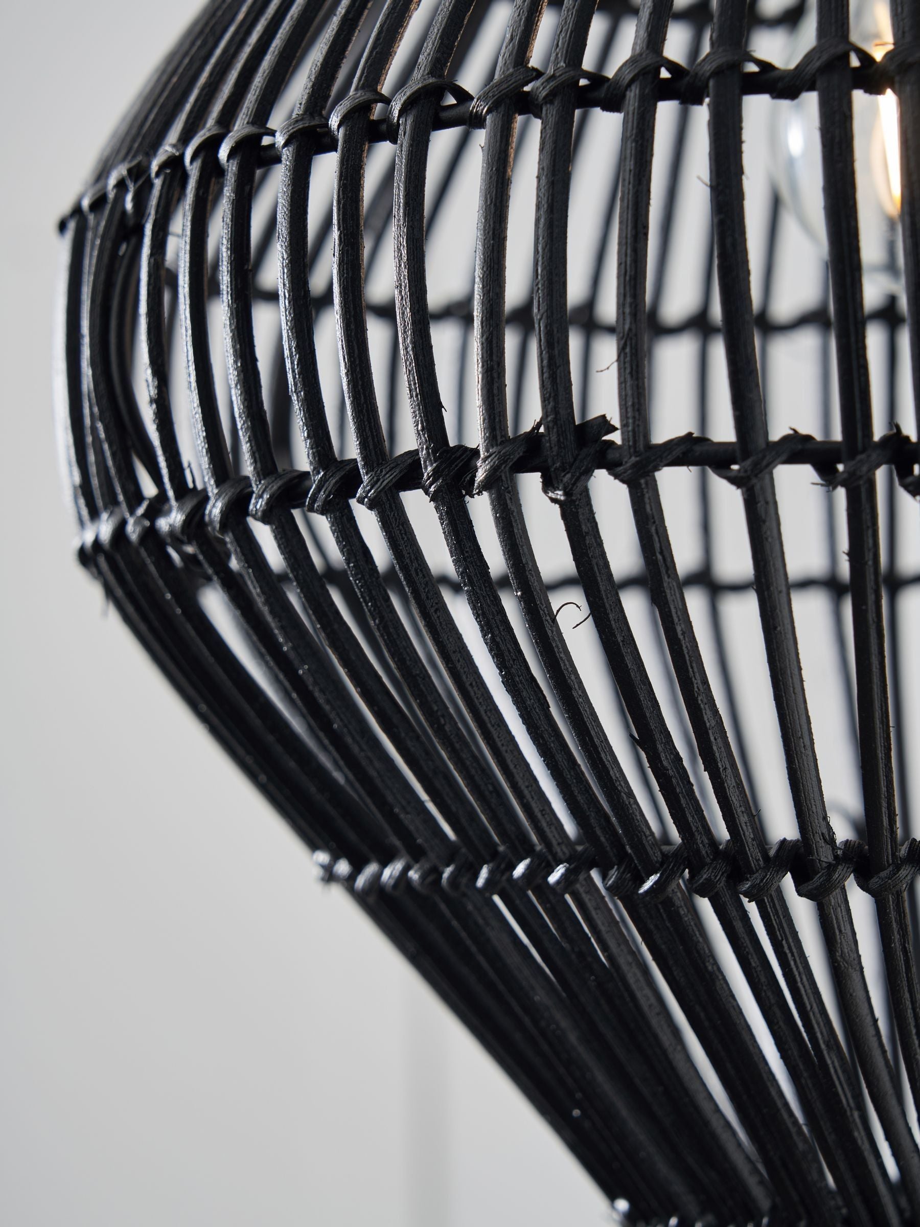 BHS black bamboo bobbin shade ceiling light - British product