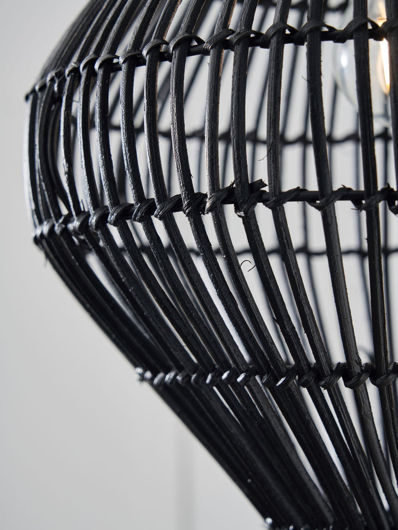 BHS black bamboo bobbin shade ceiling light - British product