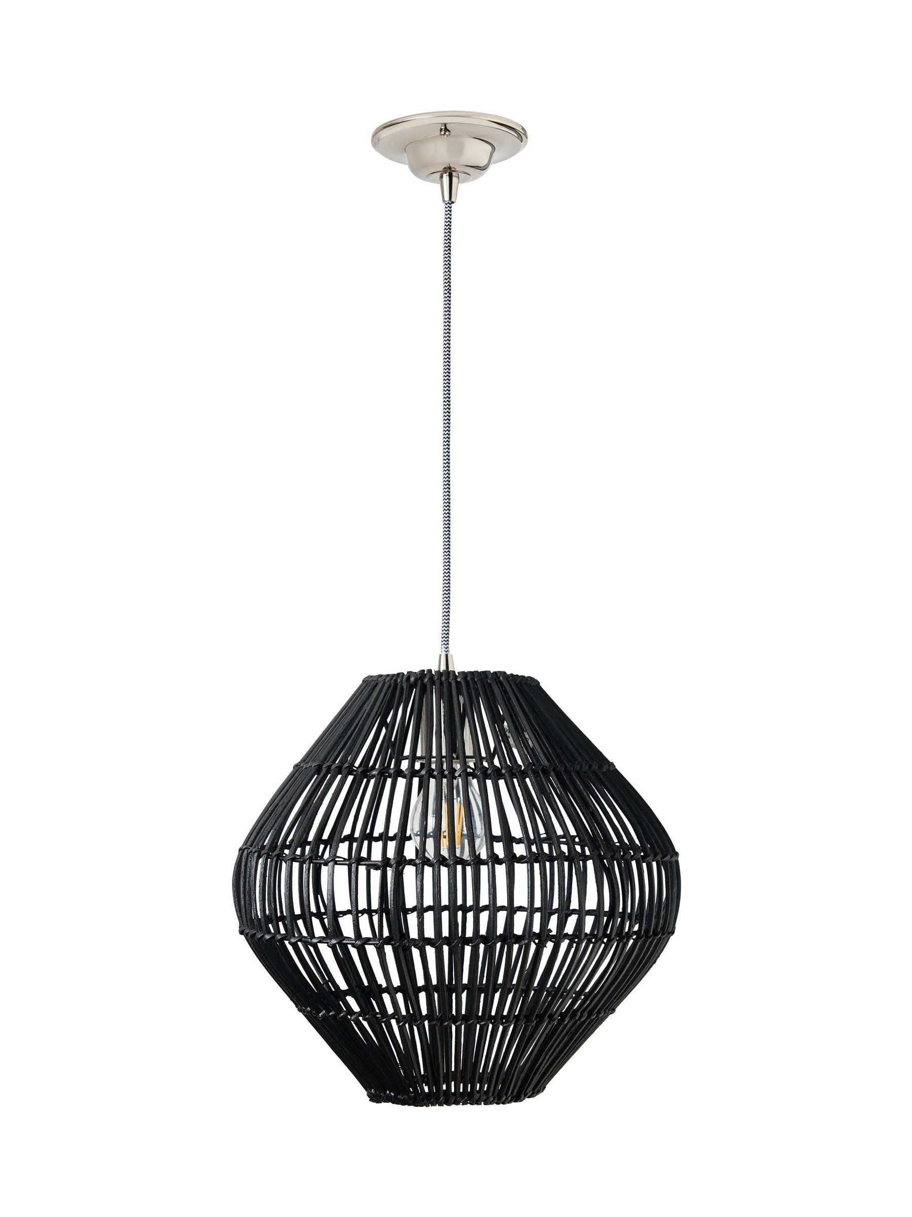 BHS black bamboo bobbin shade ceiling light - British product