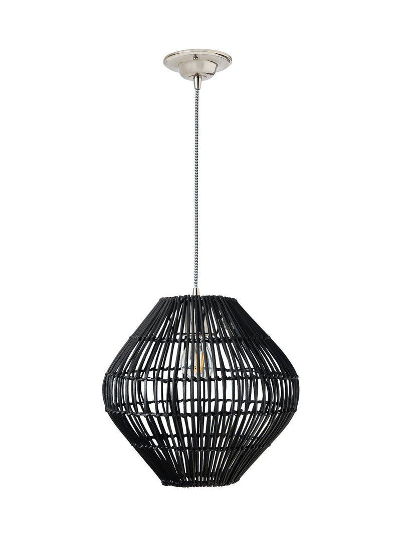 BHS black bamboo bobbin shade ceiling light - British product