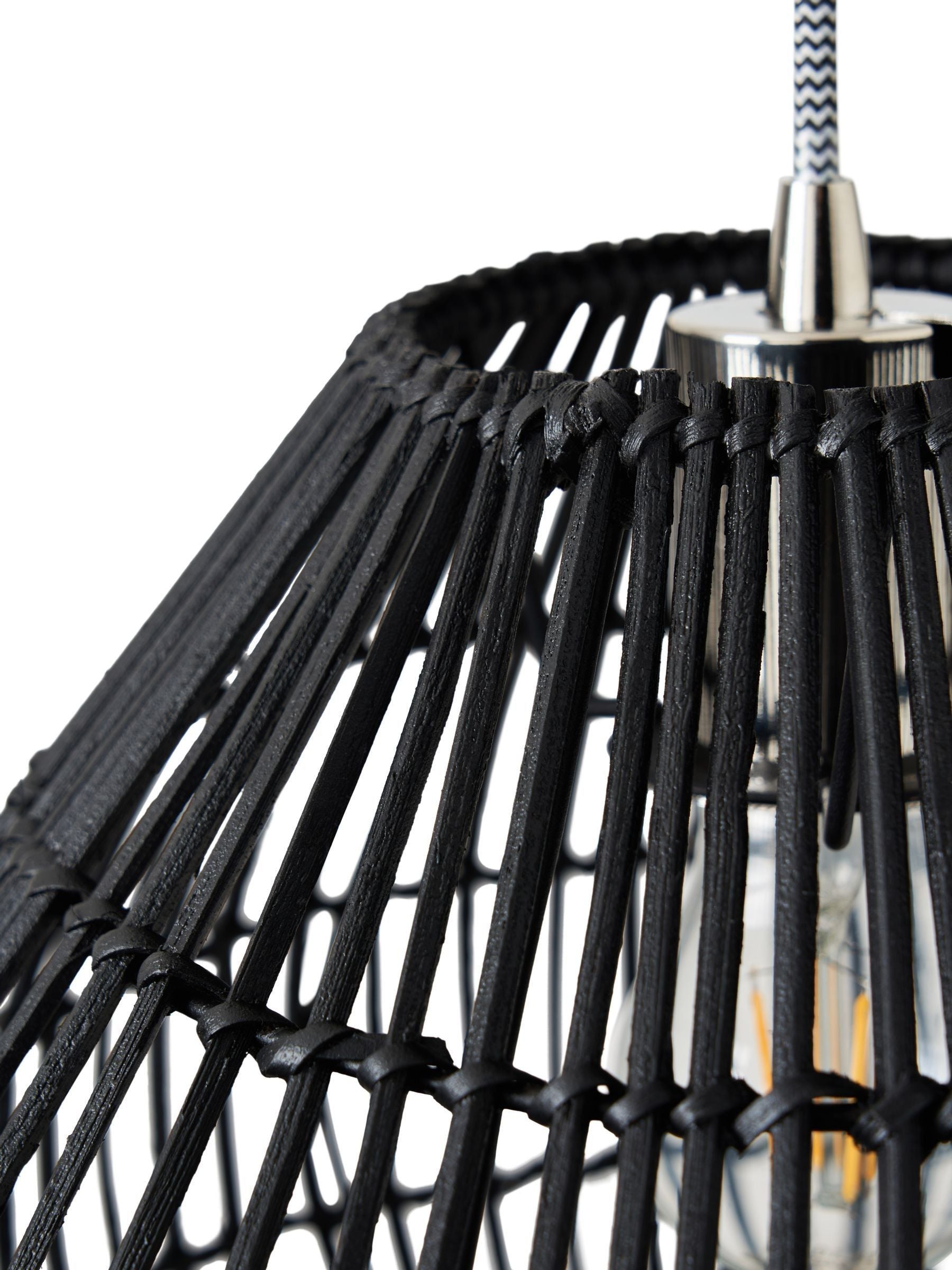 BHS black bamboo bobbin shade ceiling light - British product