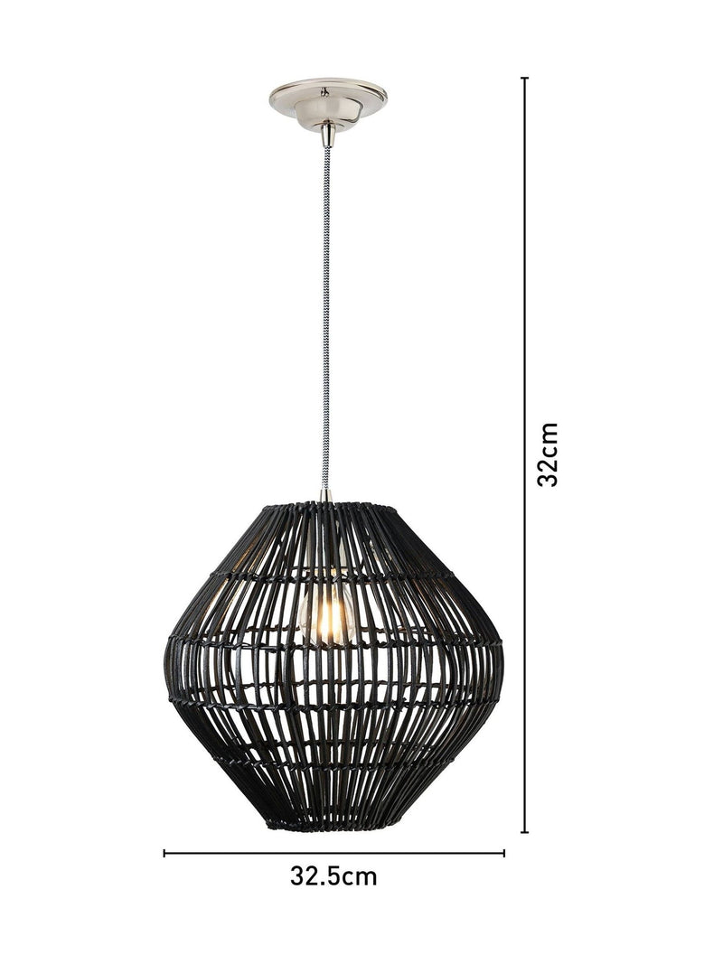 BHS black bamboo bobbin shade ceiling light - British product
