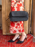 Novo Yellow Raffia Andorra Shoulder Bag