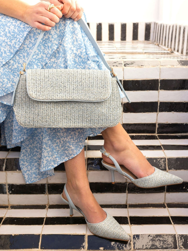 Novo Yellow Raffia Andorra Shoulder Bag