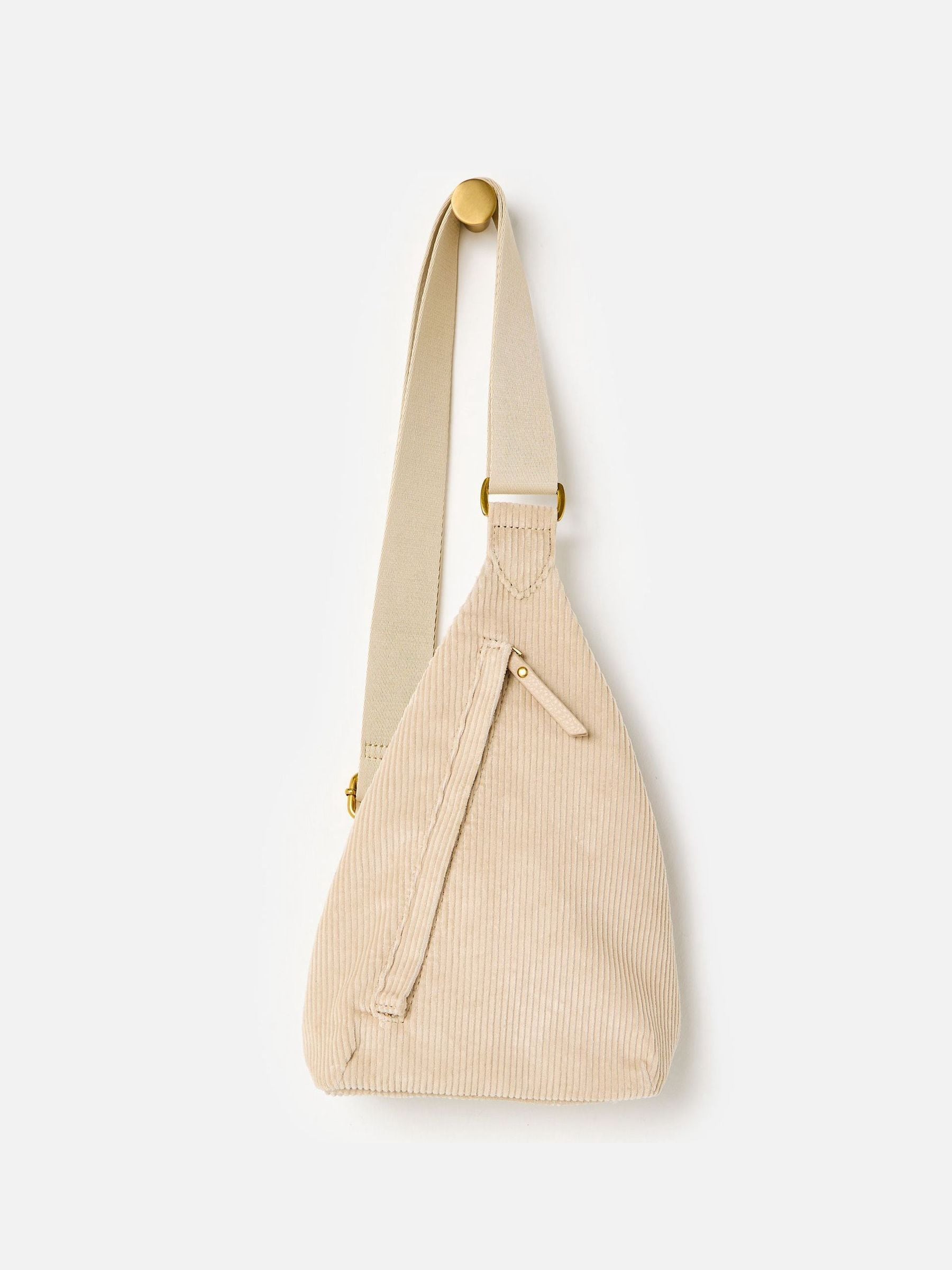 Oliver Bonas cream ecru corduroy belt bag, imported from the UK