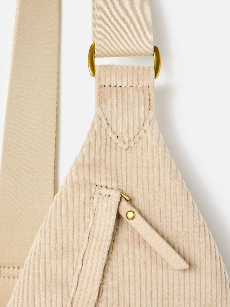 Oliver Bonas cream ecru corduroy belt bag, imported from the UK