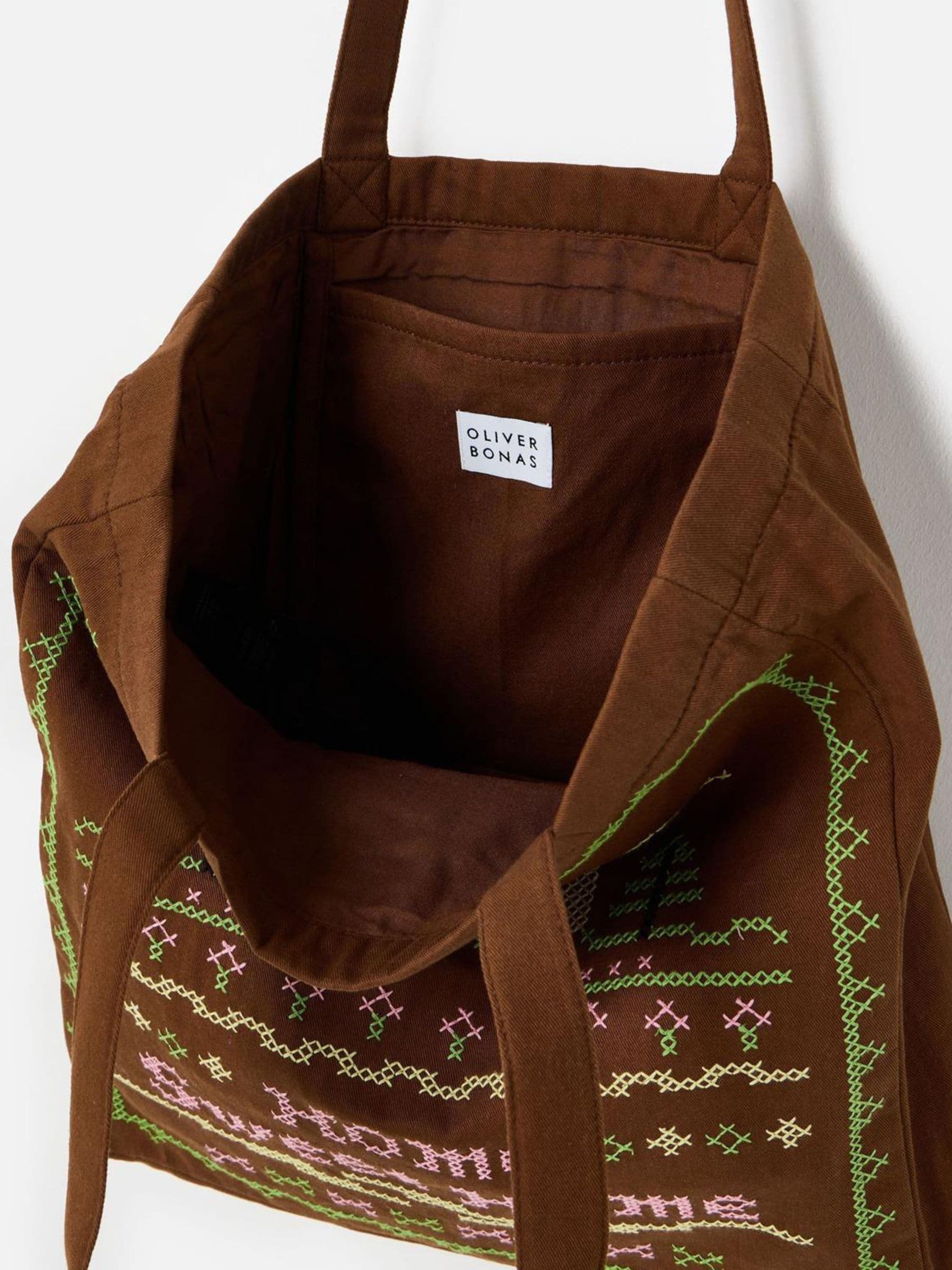 Oliver Bonas brown home sweet home tote bag, UK version