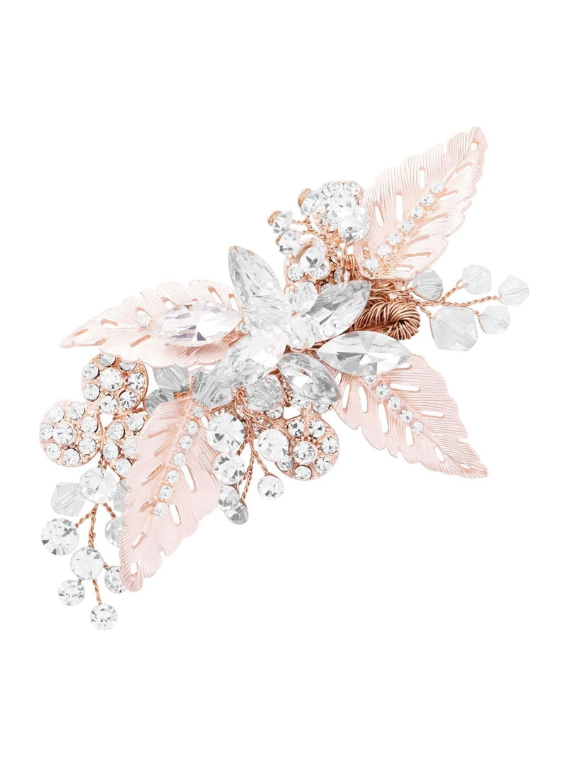 Jon Richard rose gold plated bridal hair clip, UK version
