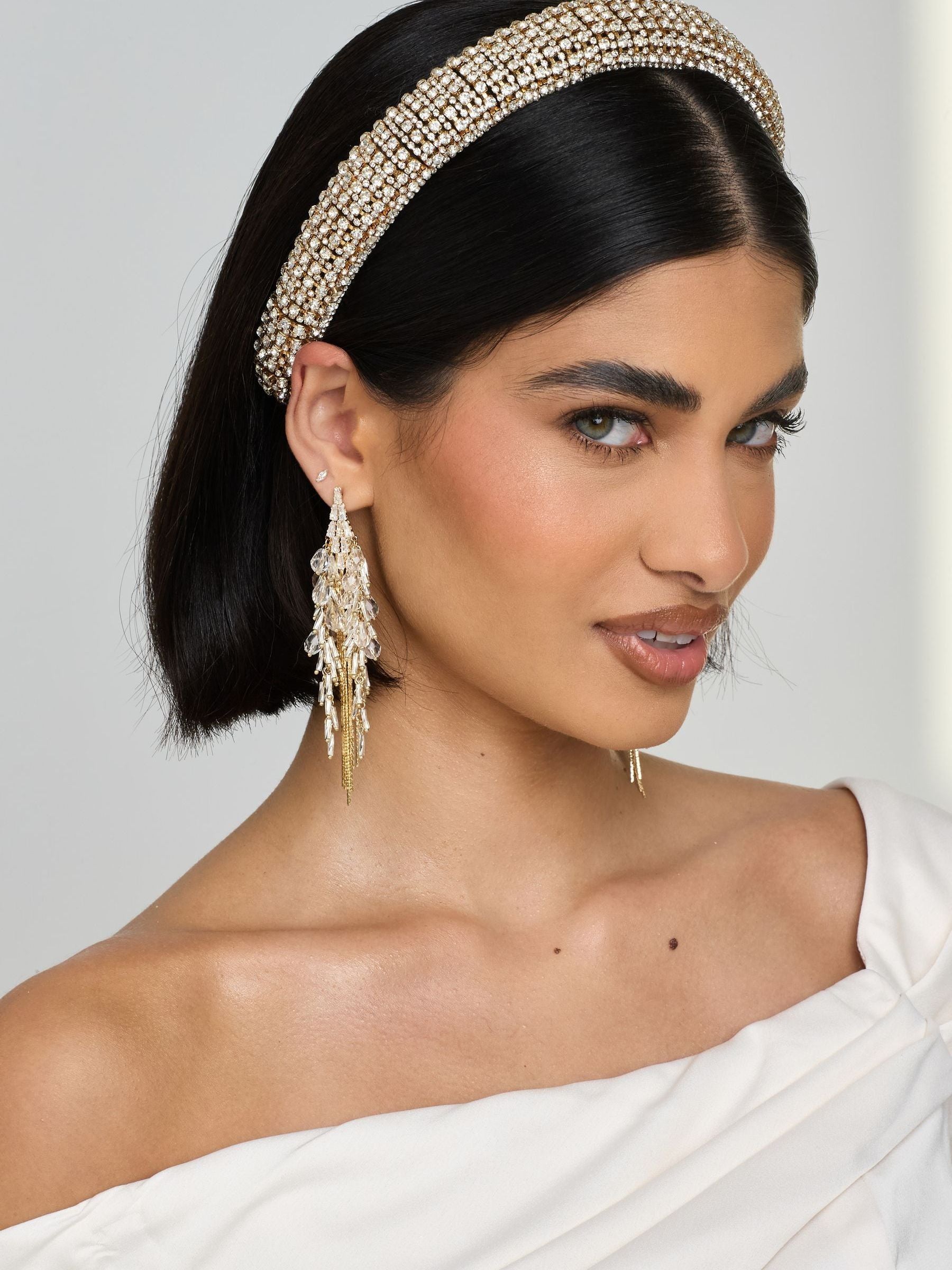 Jon Richard gold plated crystal headband, UK version
