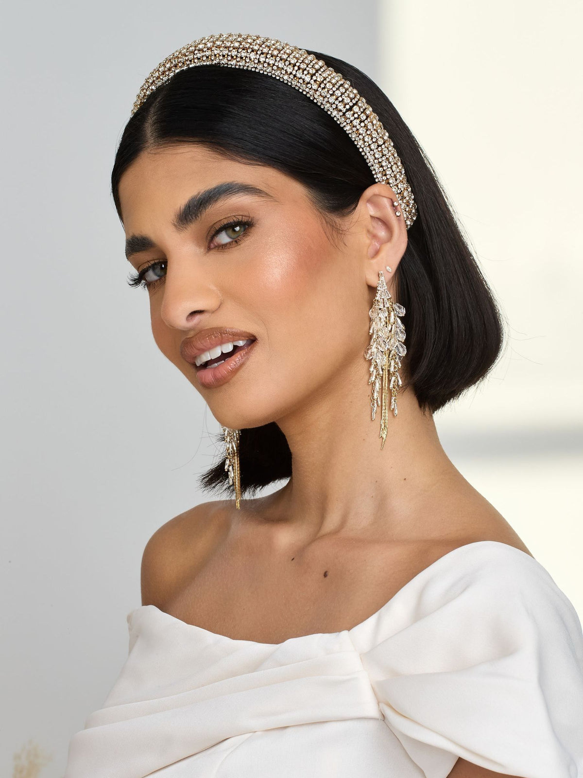 Jon Richard gold plated crystal headband, UK version