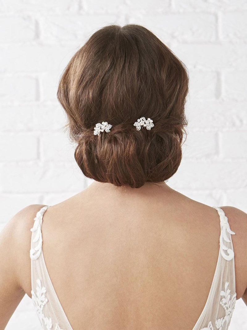 Jon Richard silver mini floral comb 2 pack (British brand)