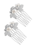 Jon Richard silver mini floral comb 2 pack (British brand)