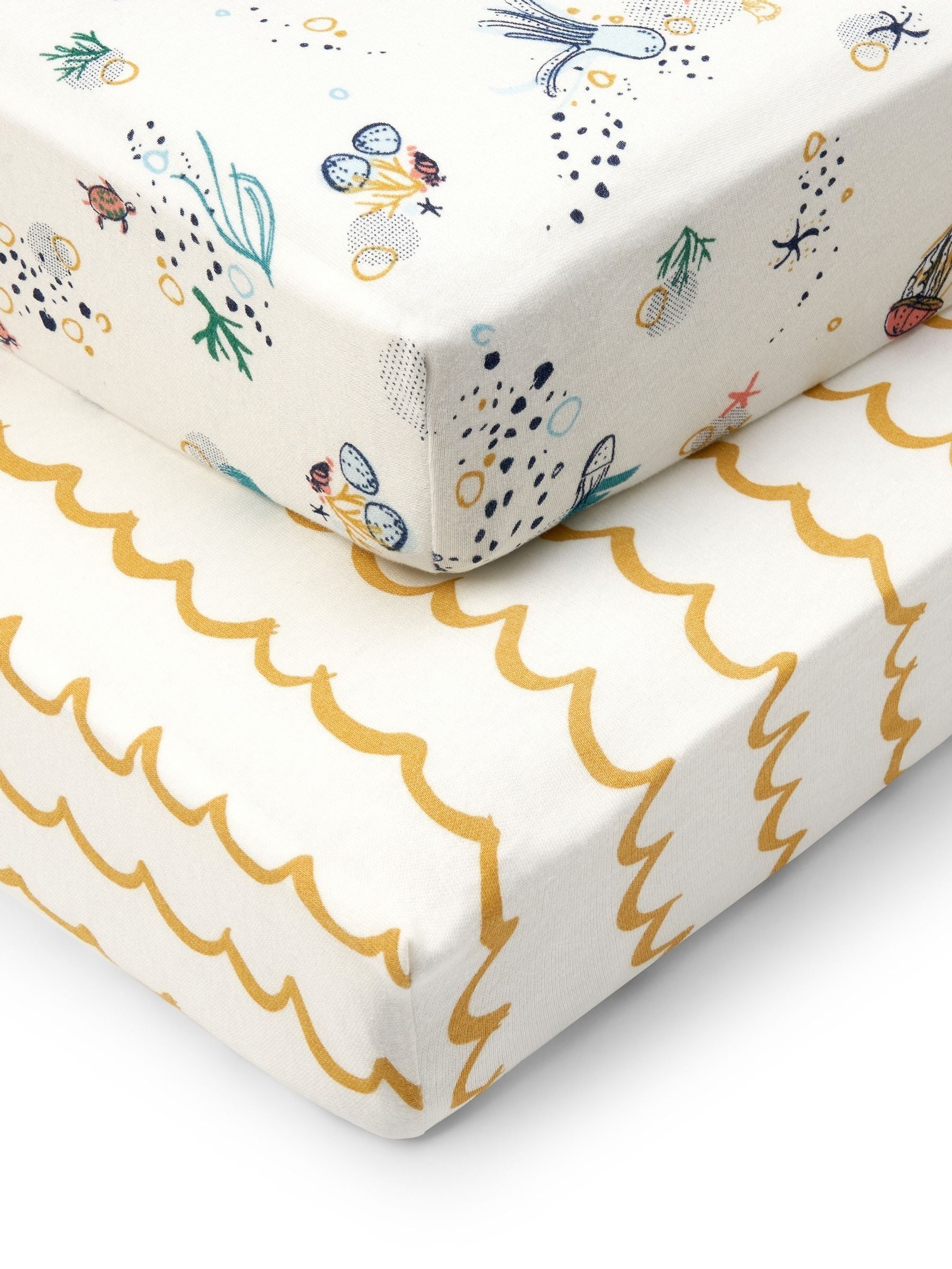 Tutti Bambini jungle orange cot bed fitted sheets 2 pack (British brand)