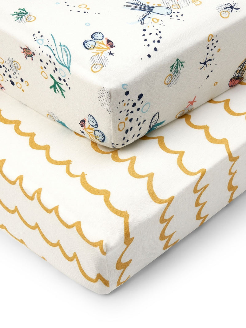 Tutti Bambini jungle orange cot bed fitted sheets 2 pack (British brand)