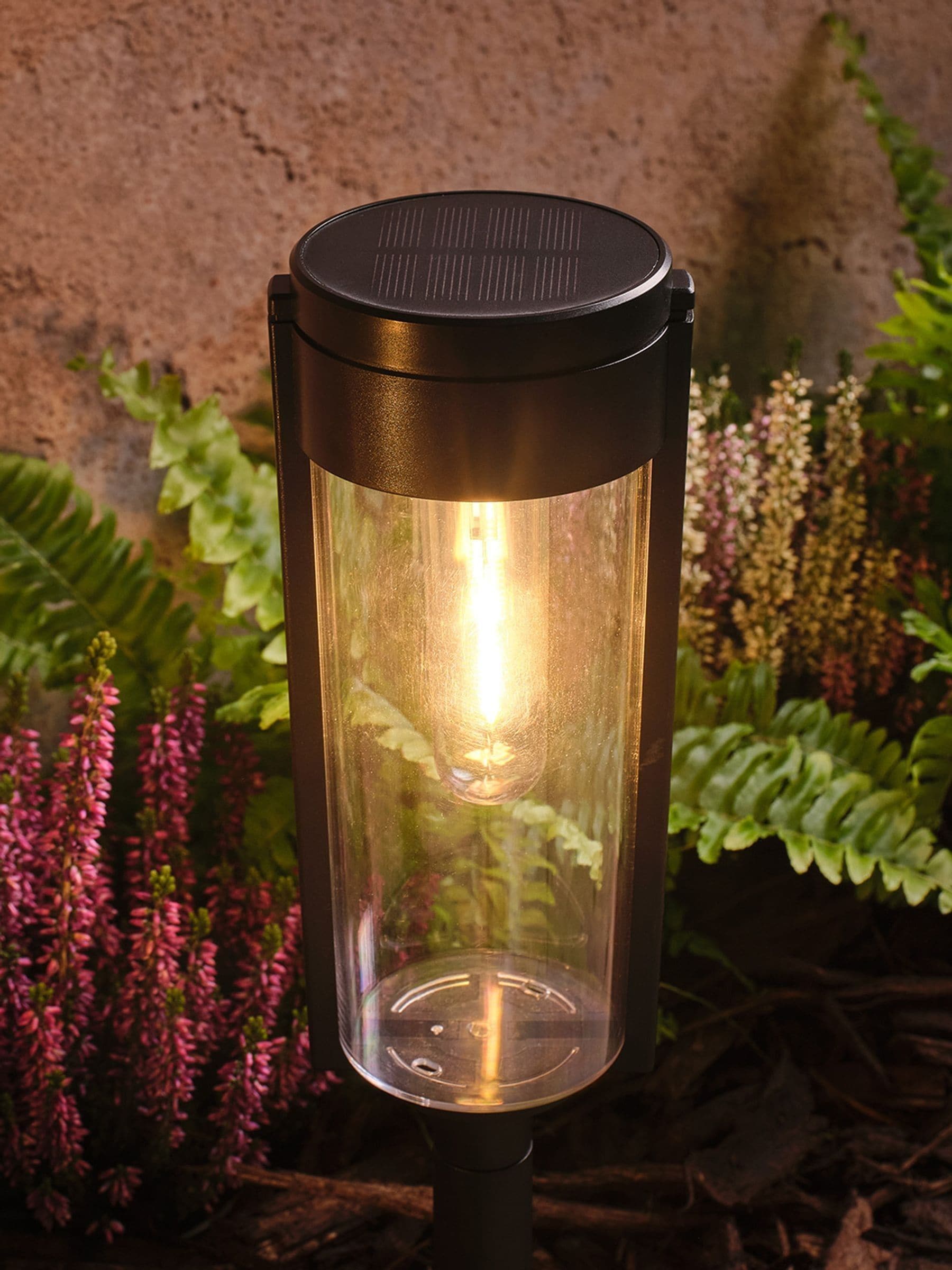 Lights4fun set of 2 black solar stake lights, imported from the UK