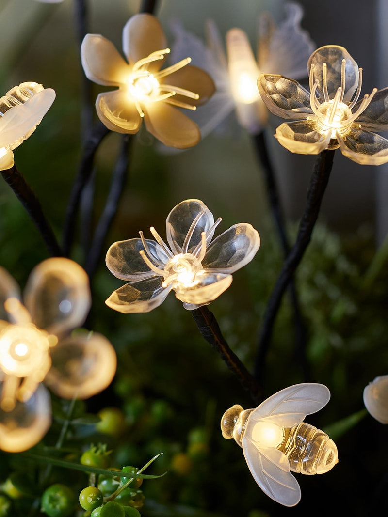 Lights4fun multi warm white solar flower bee butterfly stakes, UK version