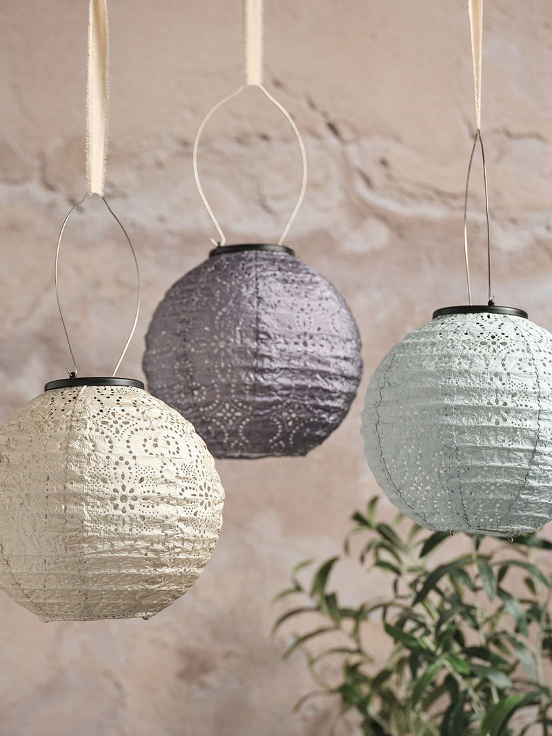 Lights4fun set of 3 Tyvek solar lanterns, imported from the UK
