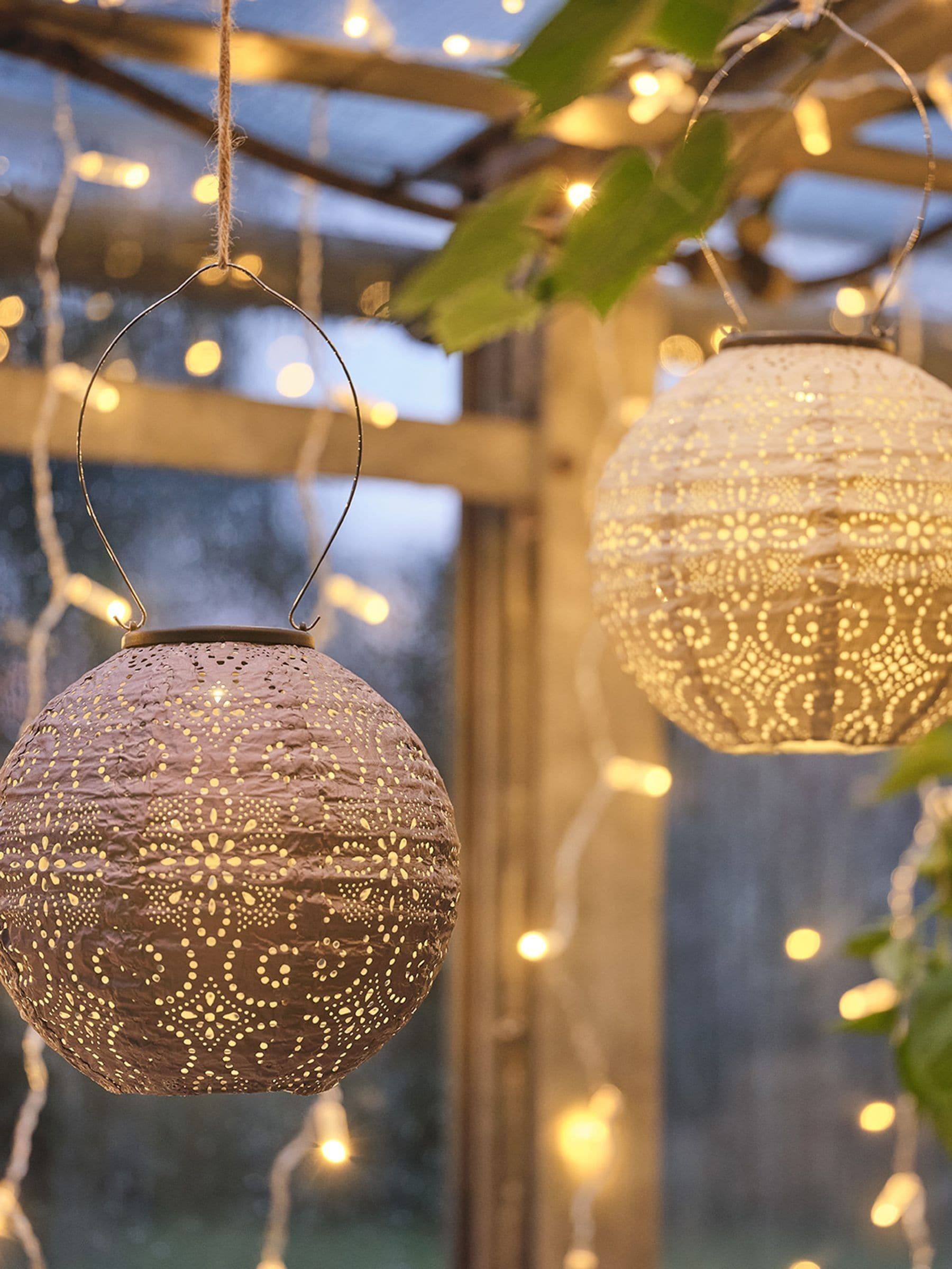 Lights4fun set of 3 Tyvek solar lanterns, imported from the UK