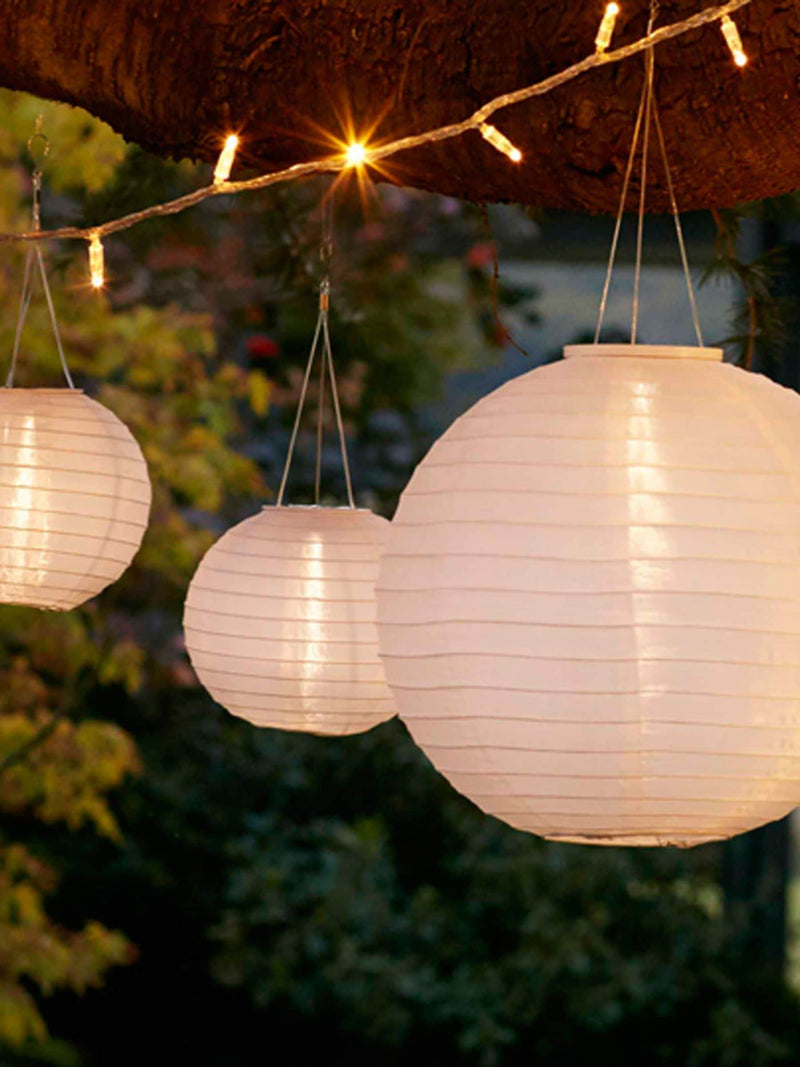 Lights4fun white cloud solar lanterns 3-pack (British brand)