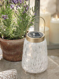 Lights4fun white clear confetti glass solar table lantern - British product