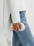 River Island cream snake print clutch bag, imported from the UK