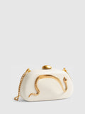 River Island cream snake print clutch bag, imported from the UK