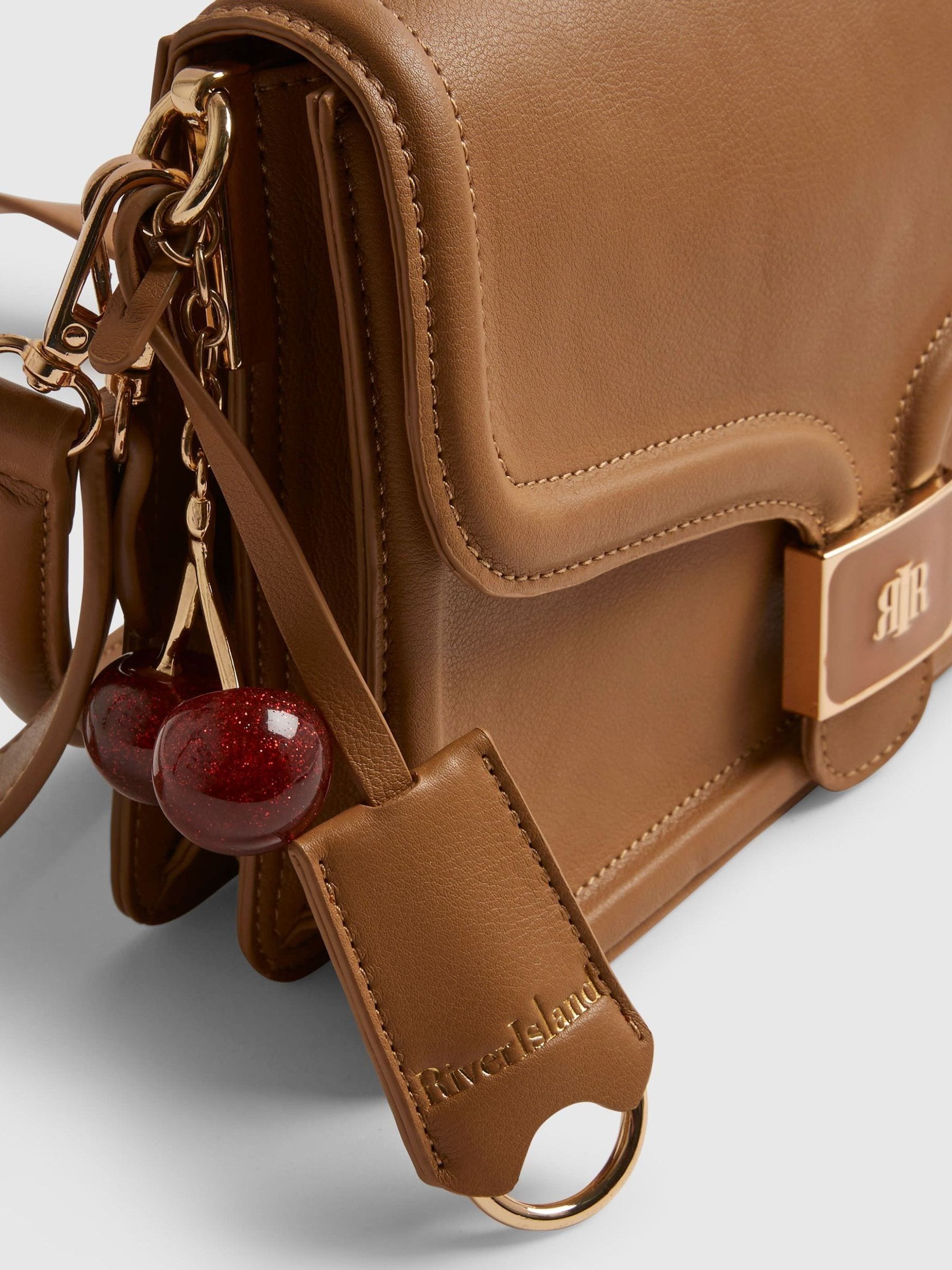 River Island brown slouch tab front shoulder bag (British brand)