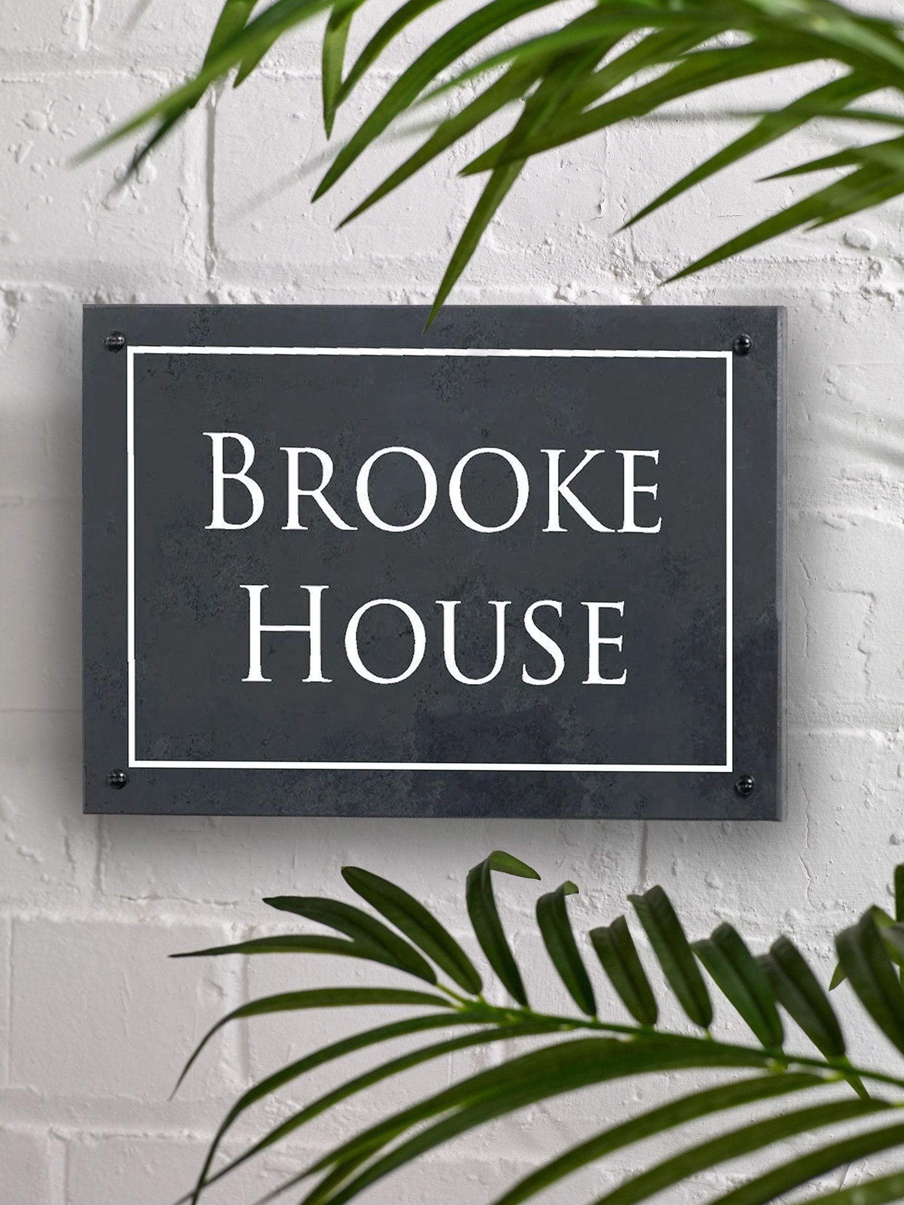 Loveabode engraved slate sign 30x20cm, imported from the UK