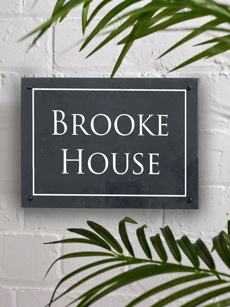 Loveabode engraved slate sign 30x20cm, imported from the UK