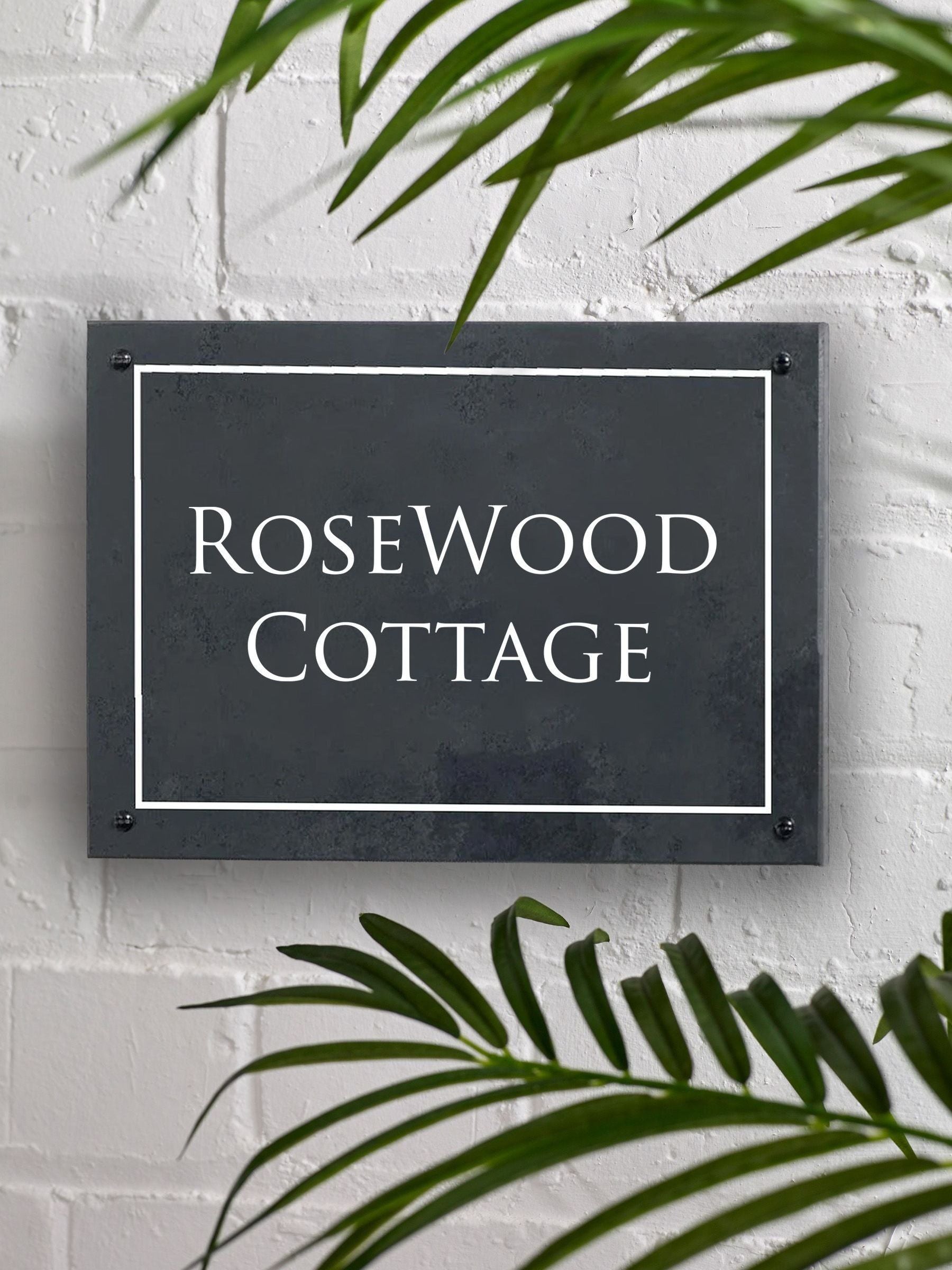Loveabode engraved slate sign 30x20cm, imported from the UK