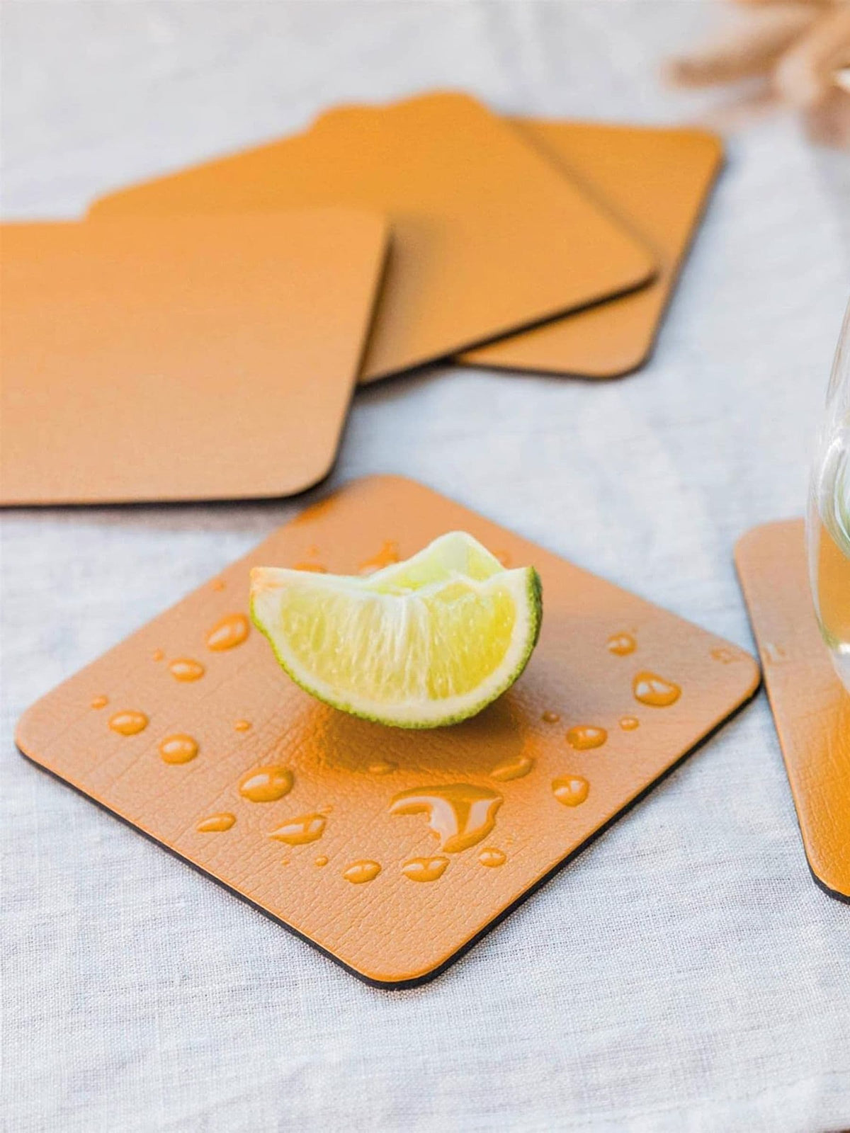 Lara May mustard yellow placemat and coaster set of 6 (British brand)
