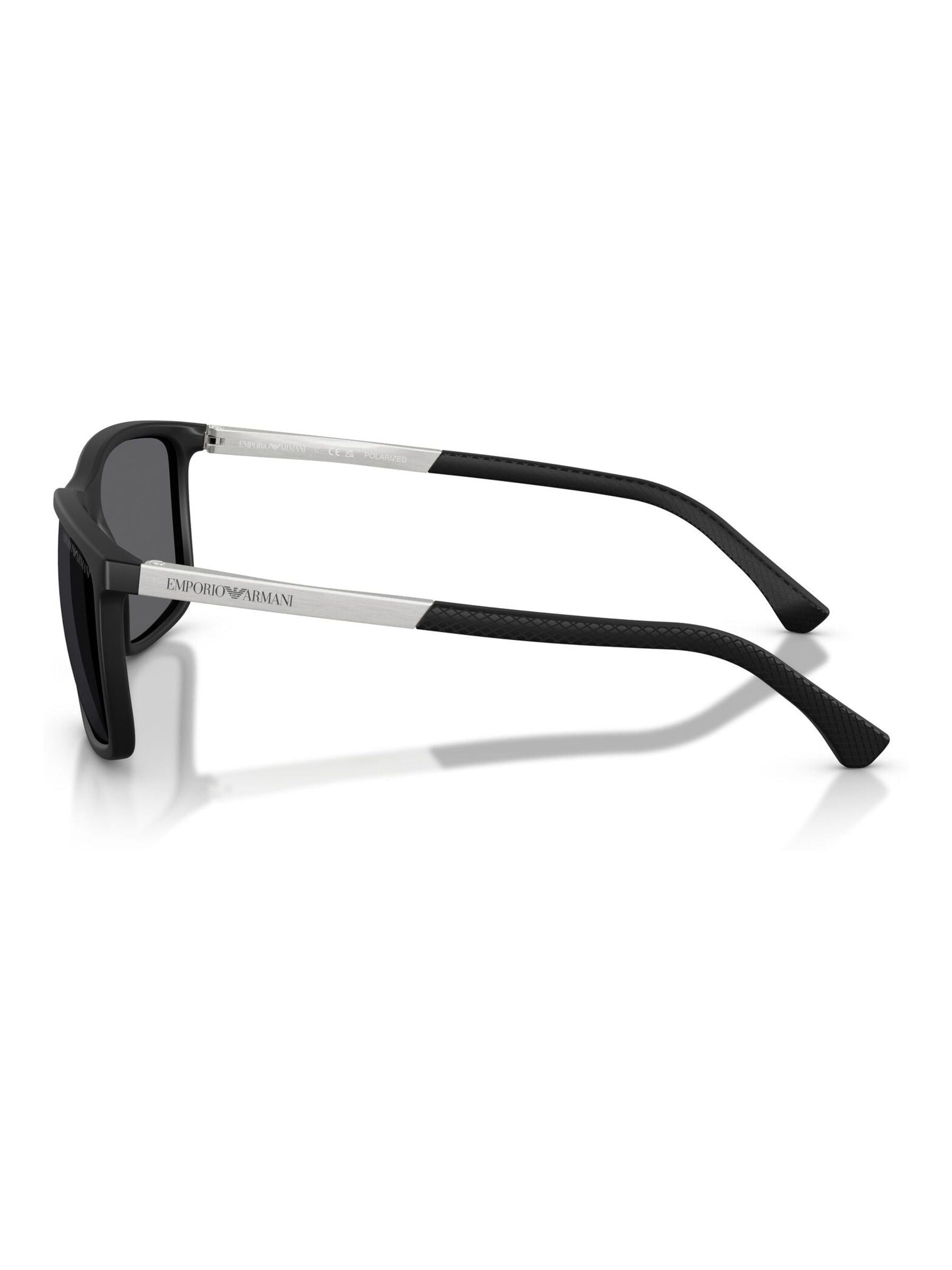 Emporio Armani black rectangle sunglasses with yellow lenses (British brand)