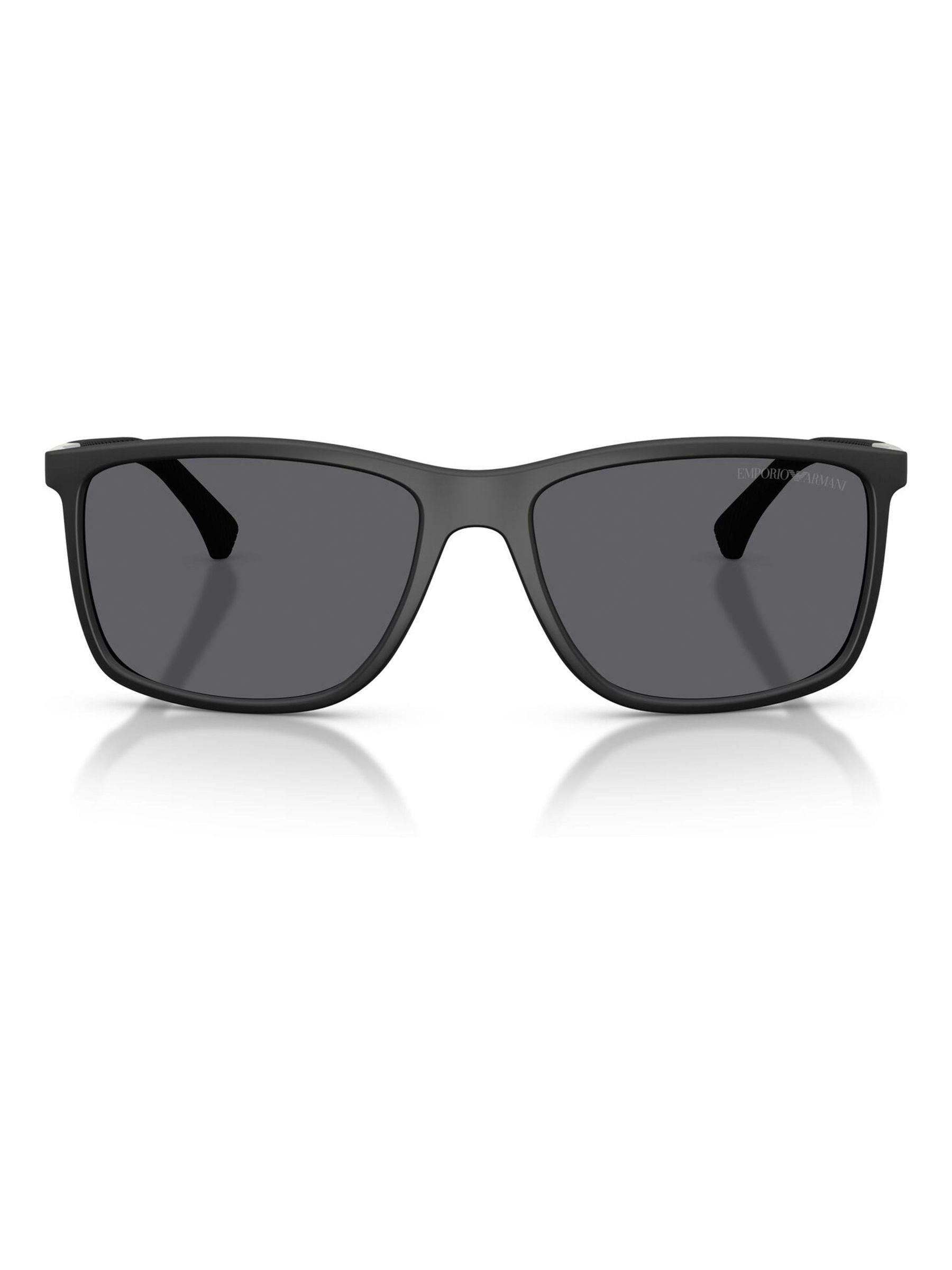 Emporio Armani black rectangle sunglasses with yellow lenses (British brand)