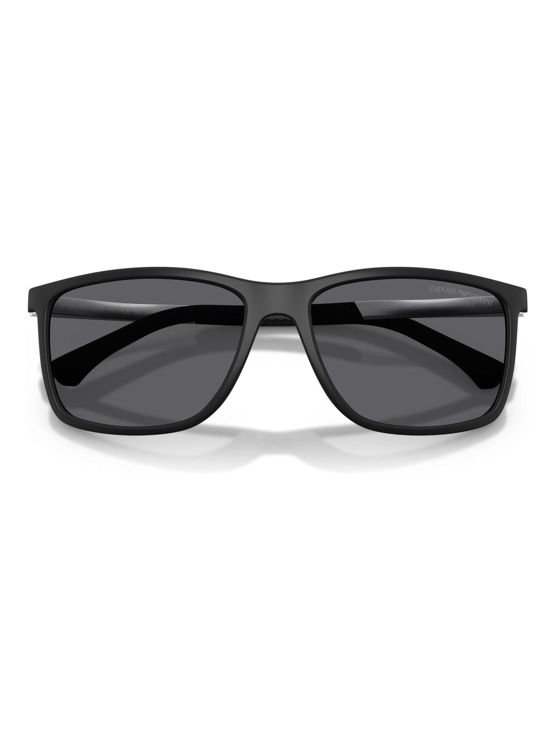 Emporio Armani black rectangle sunglasses with yellow lenses (British brand)